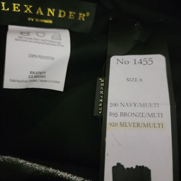 Alexander by Daymor Silver Brocade Gown 1455 6 NWT - Picture 3 of 4